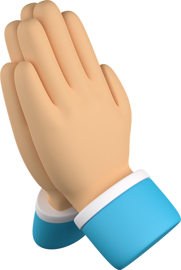 3D Greeting or Sorry Hand Gesture Illustration