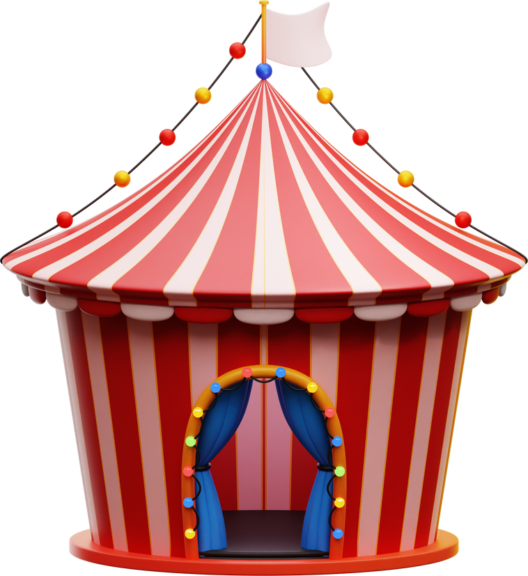 3D Circus Tent Illustration