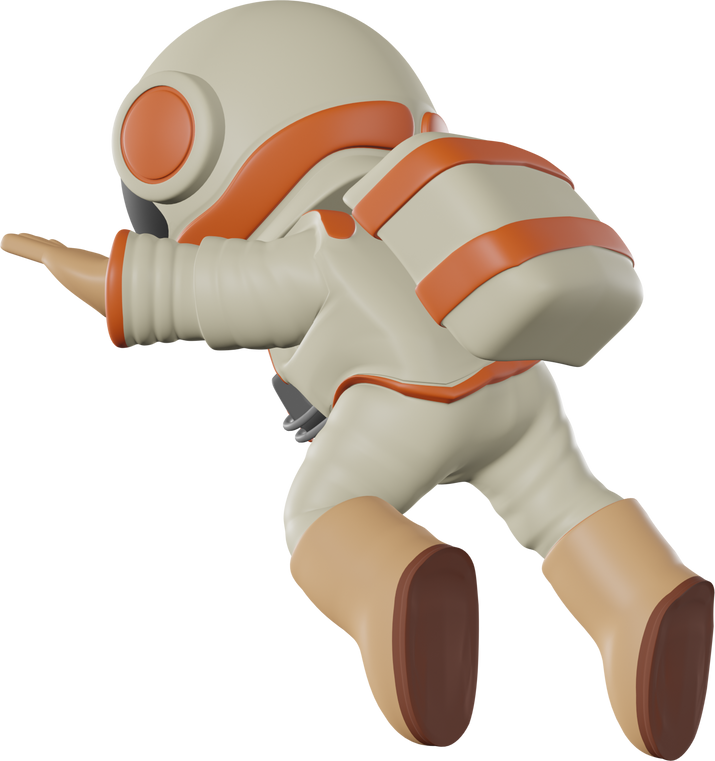 3D astronaut flying