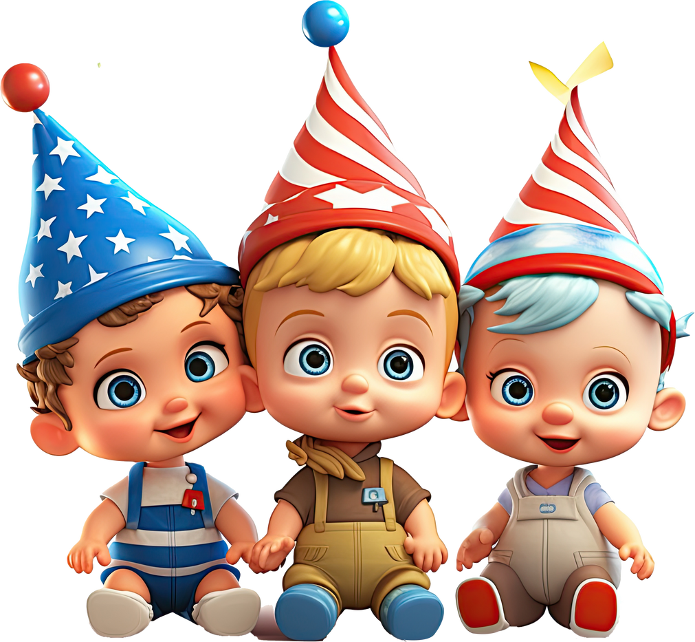 3d cartoon happy baby kids on transparent background 2