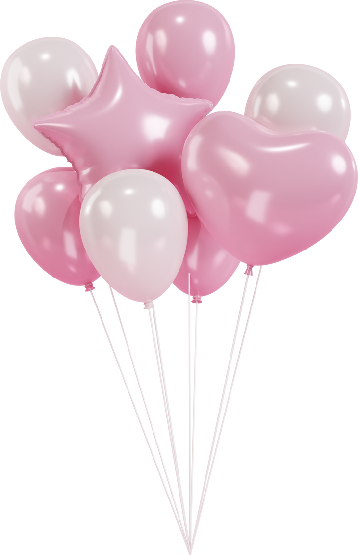 pink balloon 3d illustration